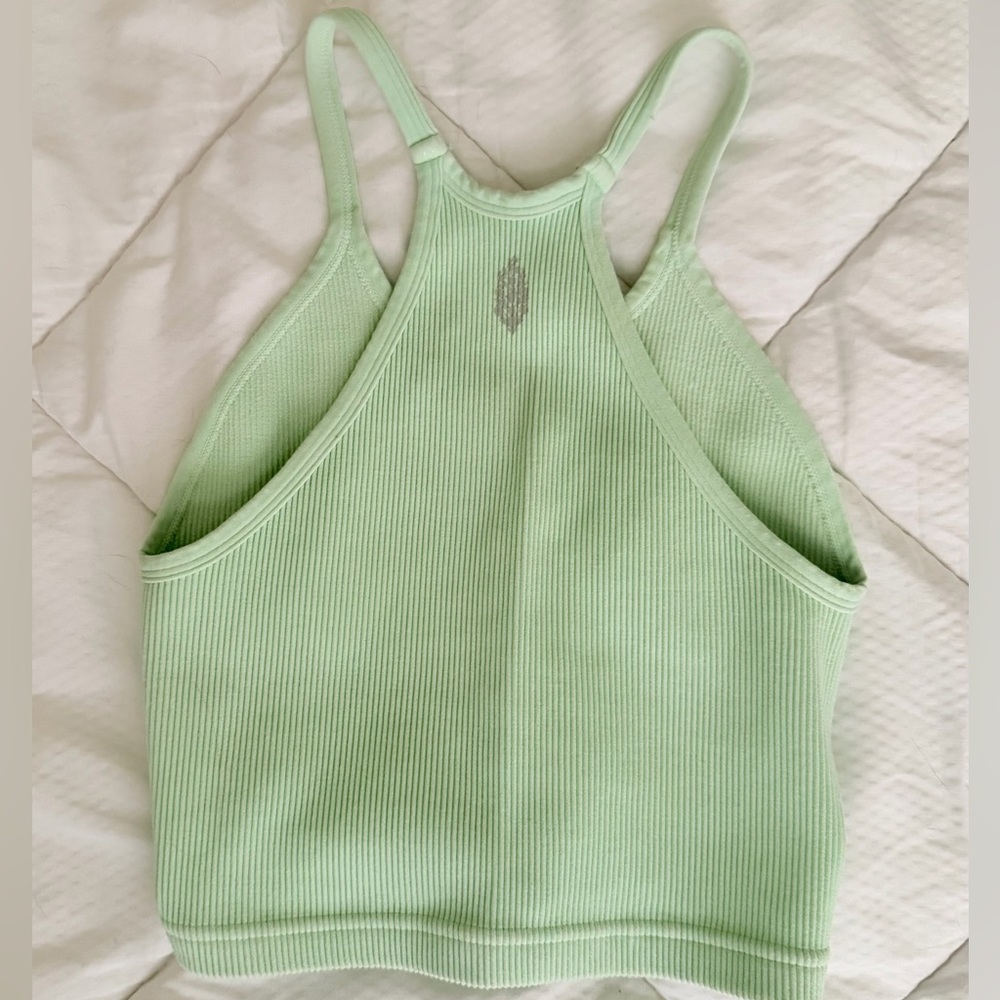FP Movement by Free People Light Green Ribbed Tank Top